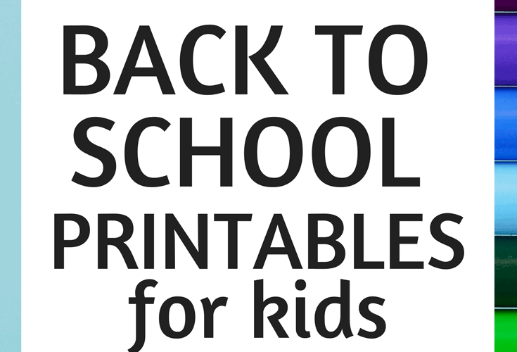 free back to school printables for kids