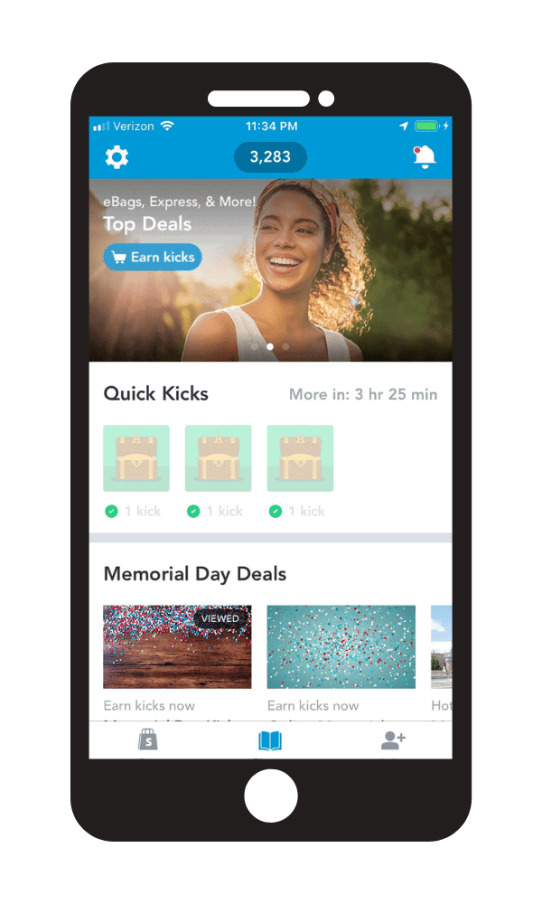 Shopkick invite code to start earning quick kicks with the app.