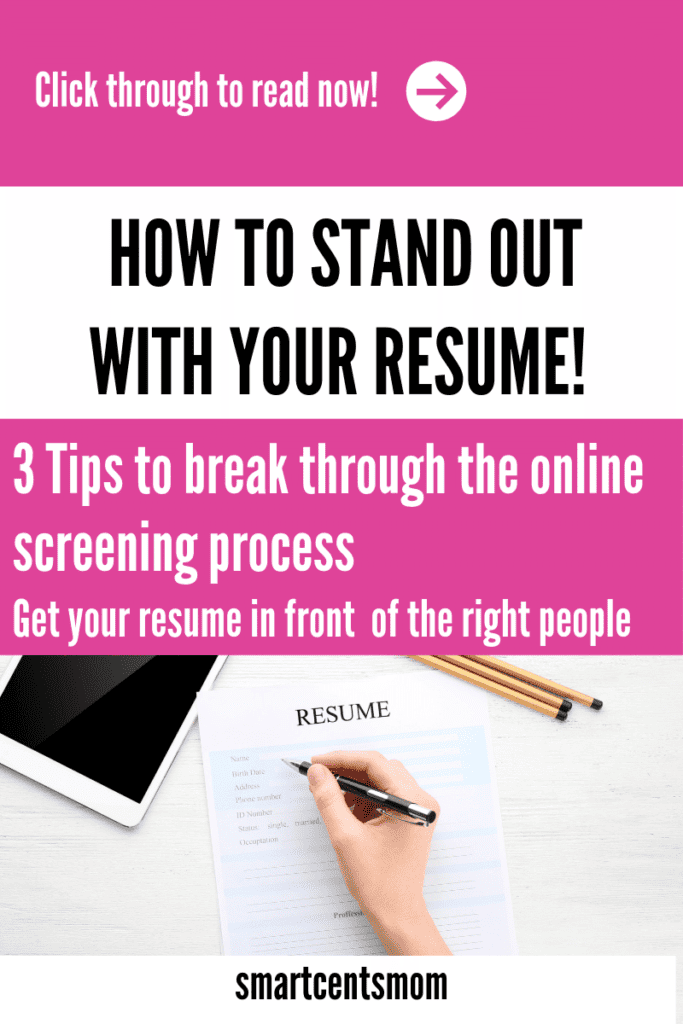 online resume tips for breaking through the screening process